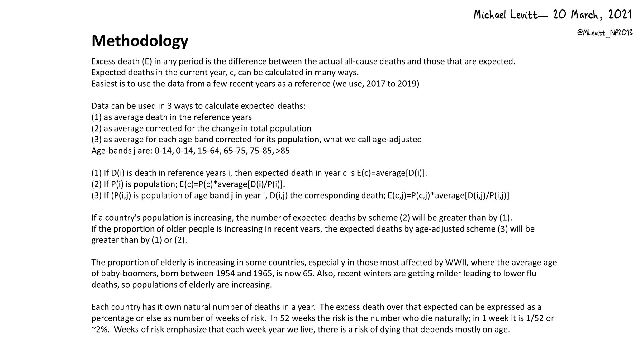 Dr. Michael Levitt Excess Death Method Covid Pandemic SARS-Cov-2